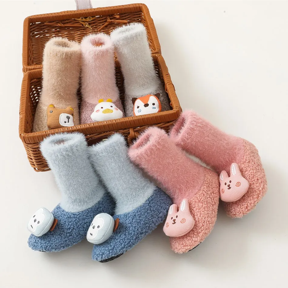 Baby First Walkers with Rubber Soles Infant Sock Newborn Autumn Winter Baby Girl Boy Floor Socks Shoes Anti Slip Soft Sole Sock