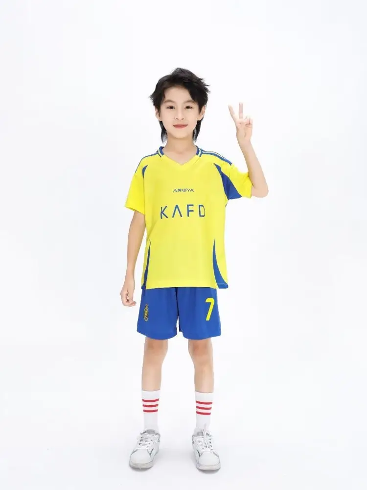 adult children's clothing set Football sport Uniforms boy girl Al Nassres Fans Jersey Training wear games kits Leisure shirt