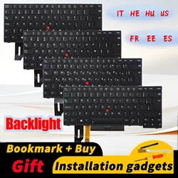 Estonian Spanish French Hebrew Hungarian Italian US for Lenovo ThinkPad E480 E490 L380 R480 T480S L490 T490 backlit keyboard