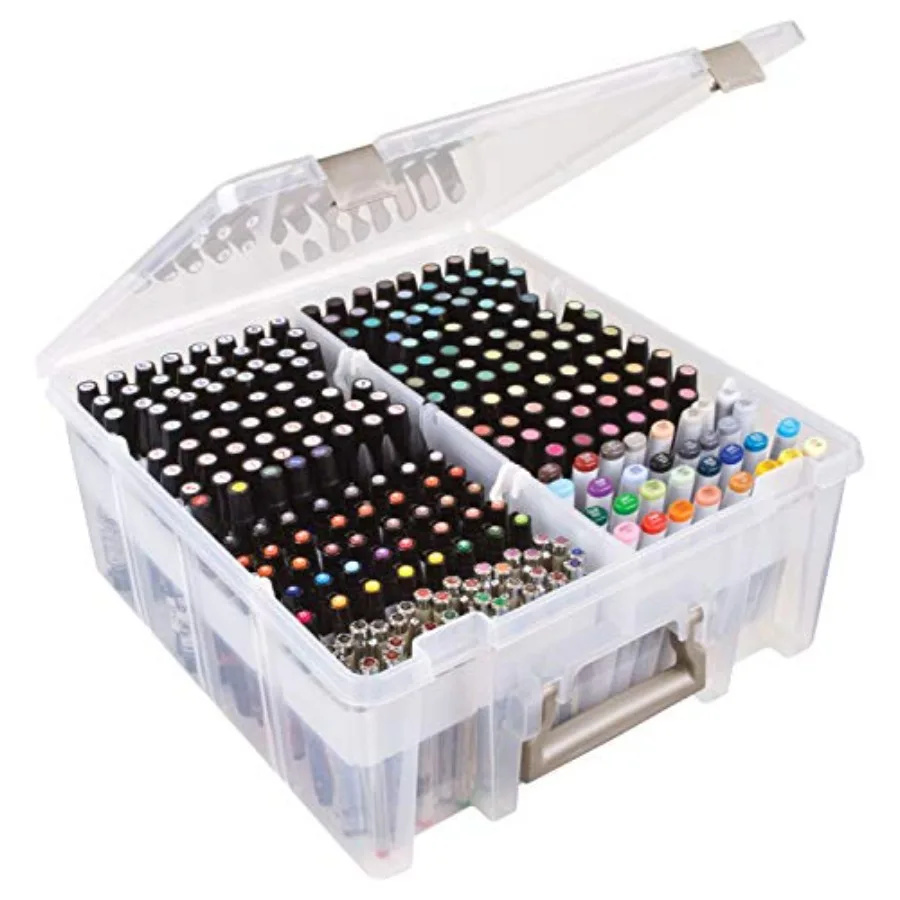 6939AB Marker Storage Tray - Holds up to 64 Pens, Pencils, Markers, Brushes, etc., [1] Plastic Storage Tray, White