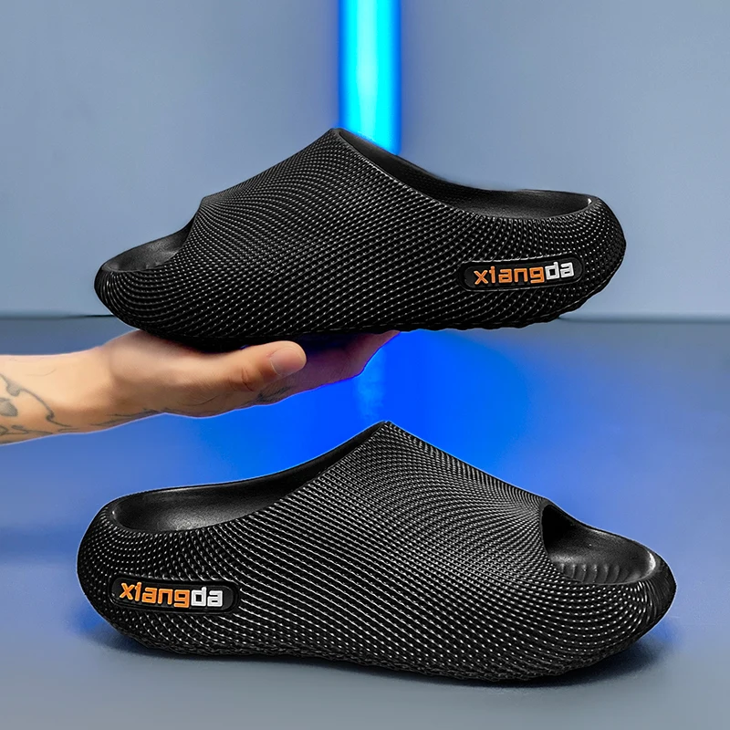 

Новые летние мужские шлепанцы 2026 года из ЭВА с мягкой подошвой, легкие 3D-сандалии, дышащие, нескользящие, износостойкие пляжные туфли