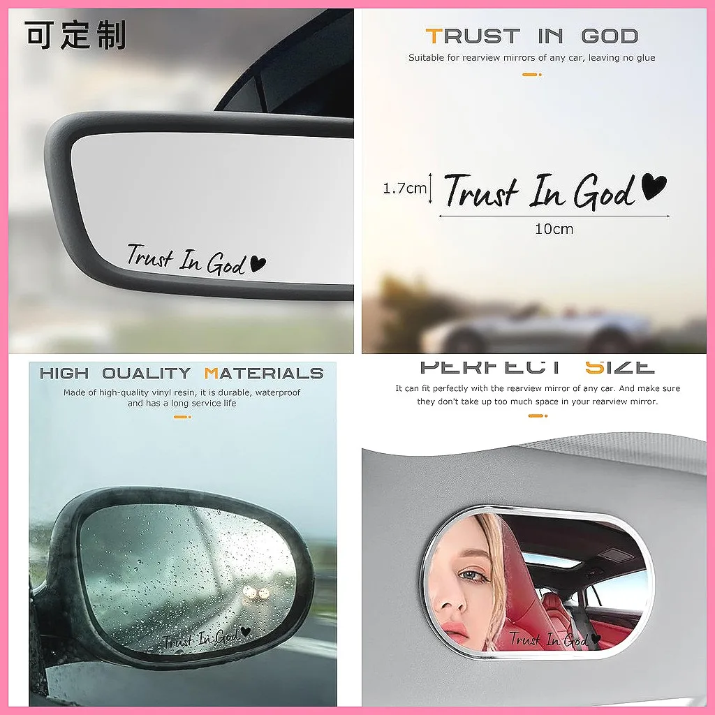 

Trust in God Car Decal Sticker, Customizable Mirror Lettering for Cars, Waterproof Vinyl