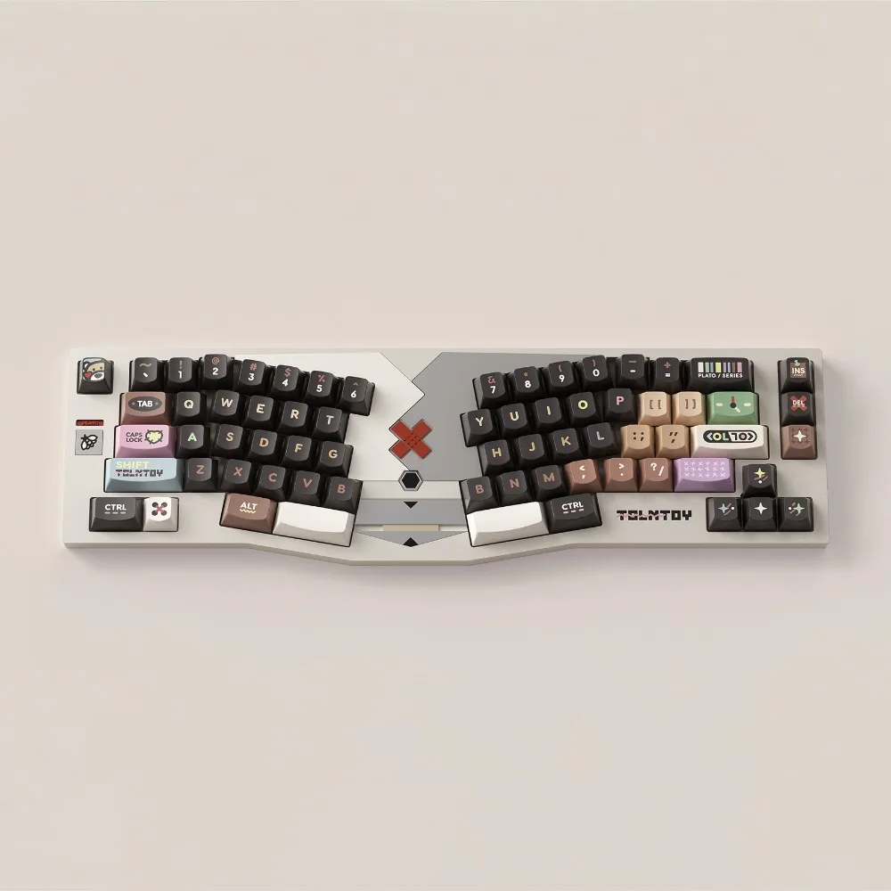 

Key Spire Tolontoy PLATO Theme Keycaps Set PBT Custom Cute Keyboard Cap Smile Profile KeyCap for Mechanical Keyboard Accessories