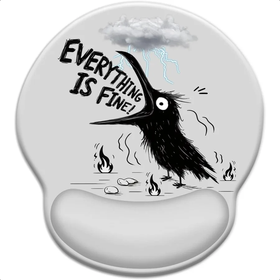 

Коврик для мыши с подставкой для запястий Funny Crow Эргономичные коврики для мыши Порт запястья для стола Готический игровой коврик для мыши для беспроводной мыши Ноутбук Compu