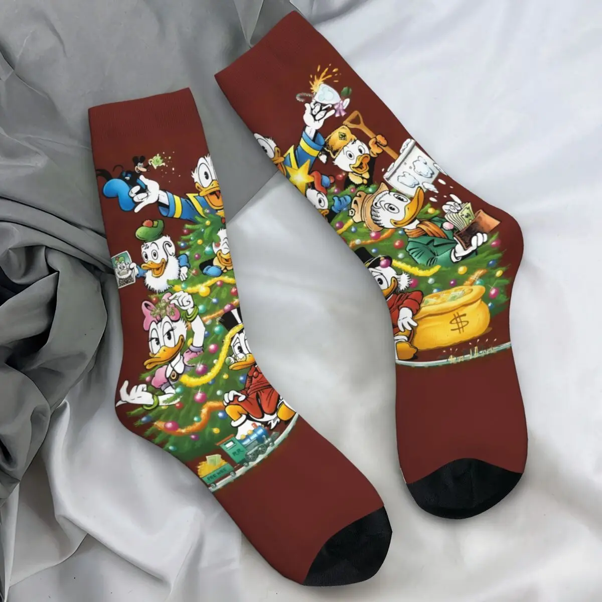 MINISO Donald Duck Socks Winter Stockings Kawaii Adults Men Soft Socks Graphic Outdoor Sports Anti Sweat Socks