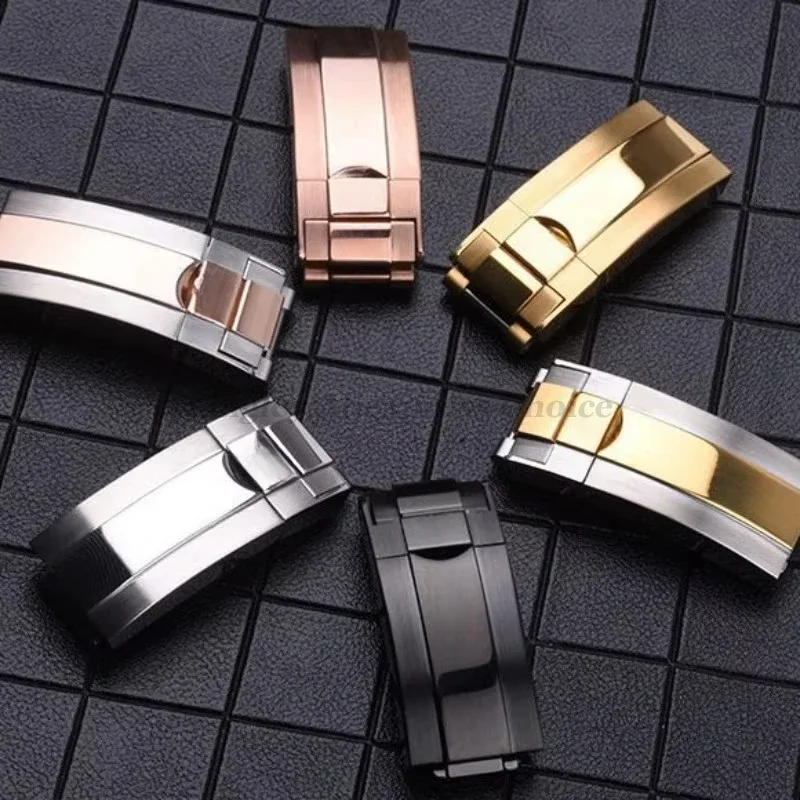 9x9 مللي متر 9x16 مللي متر حزام (استيك) ساعة المشبك ل رولكس دايتونا الغواصة GMT يخت ماستر الفولاذ المقاوم للصدأ قابل للتعديل زر معدني مشبك ساعة