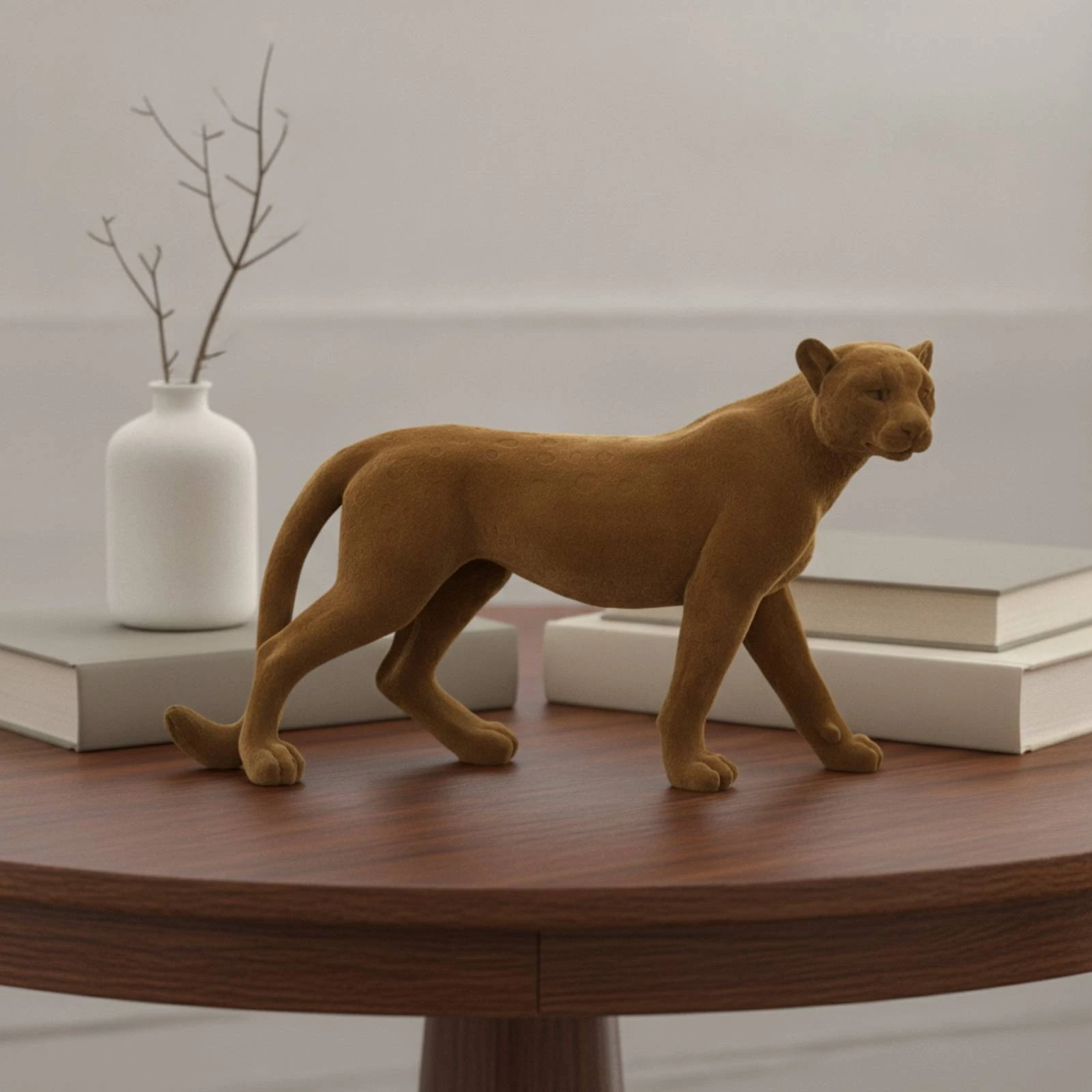 Panther Statue Matte Leopard Sculpture Cat Figurine Decorative Decor Minimalist for Living Room, Bookshelf view 2