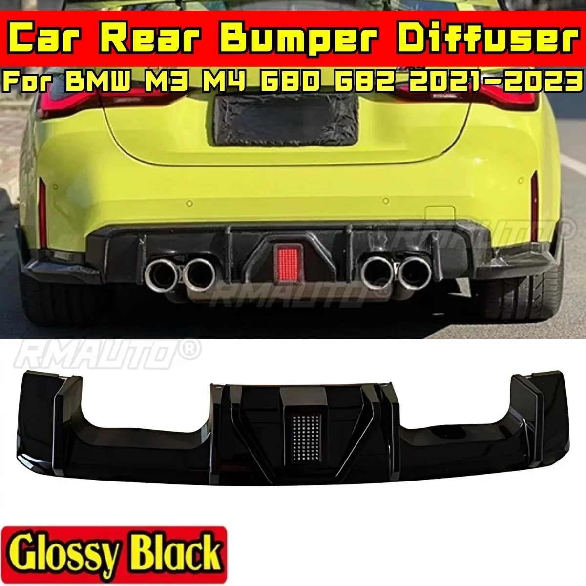 For BMW M3 M4 G80 G82 2021-2023 Body Kit Rear Bumper Cover Diffuser Rear Bumper Splitter Protector Apron Car Accessories