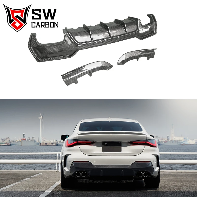 

Carbon Fiber 3D Style Diffuser For BMW 4 Series G22 G23 420i 425i 430i 440i 450i M-SPORT M440i 2 Door Rear Bumper Rear Lip