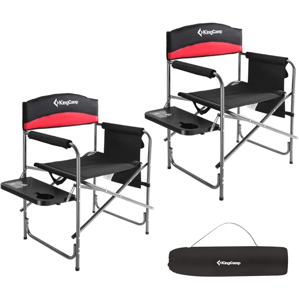 

Camping Directors Chairs Supports 400 Pounds for Adults, Padded Folding Portable Camping Chair with Side Table folding chairs