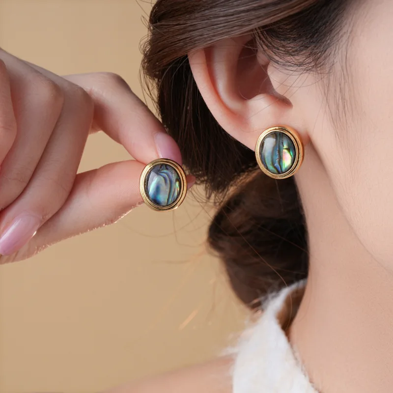 DREJEW Blue Fritillary Earrings for Women Retro Personality Stud Earring Light Luxury High-end Wedding Party Jewelry Gifts