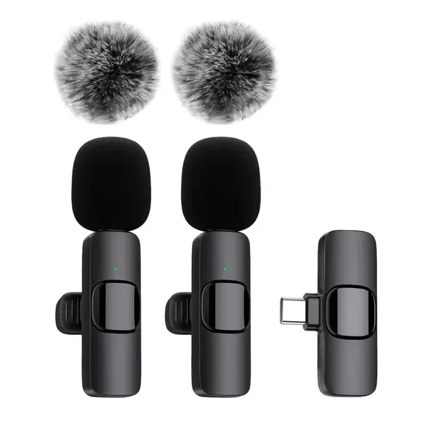 K9 Wireless Microphone For Android 2 Microphones For iPhone Video Recording Interviews And Plug and Play Noise Reduction