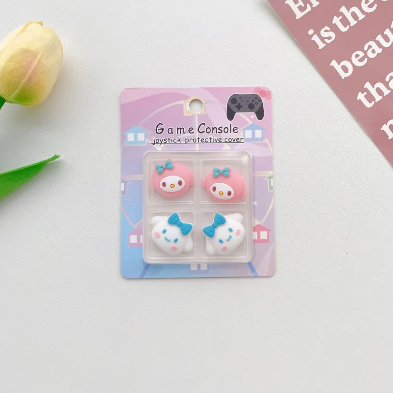 Sanrio-Joycon de silicona para mando de PS4/5, cubierta bonita de Hello Kitty, Thumb Stick