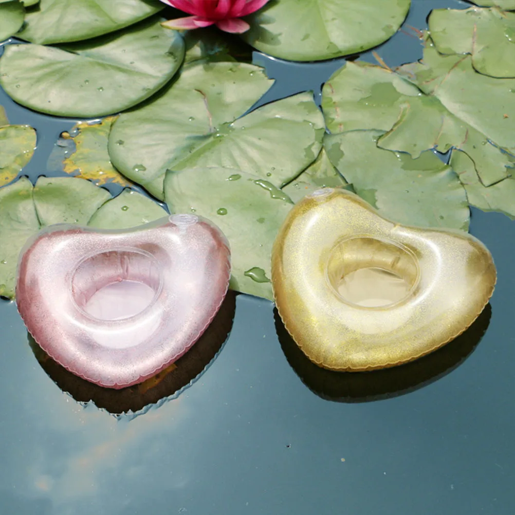 

3pcs Inflatable Coasters Heart Design Floating Cup Holder For Table Decor Water Glass Tea Cups Placemats Party