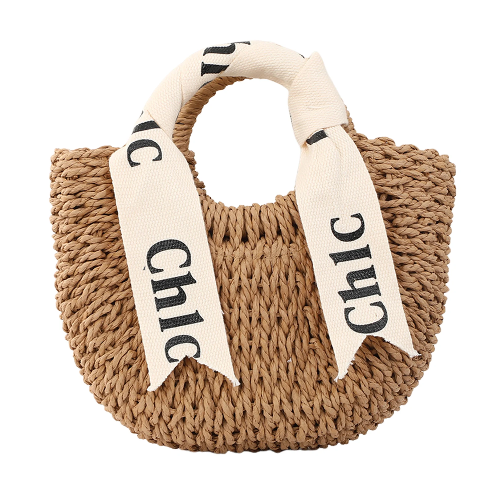 Crescent Shape Half Moon Woven Bag Trendy Boho Style Handheld Shoulder Bag Perfect for Shopping Travel and Events