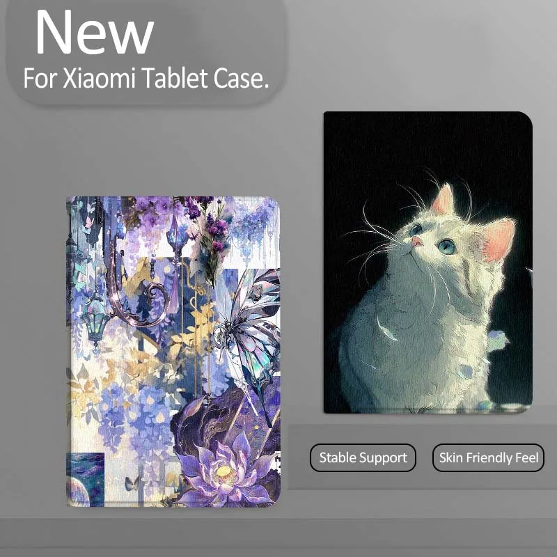 

White Cat Blue Eyes Tablet Case For Xiaomi Redmi Mini Pad SE K 2 4 5 6 7 8 2023 2025 11 8.8 11.2 10.1 Pro Gift