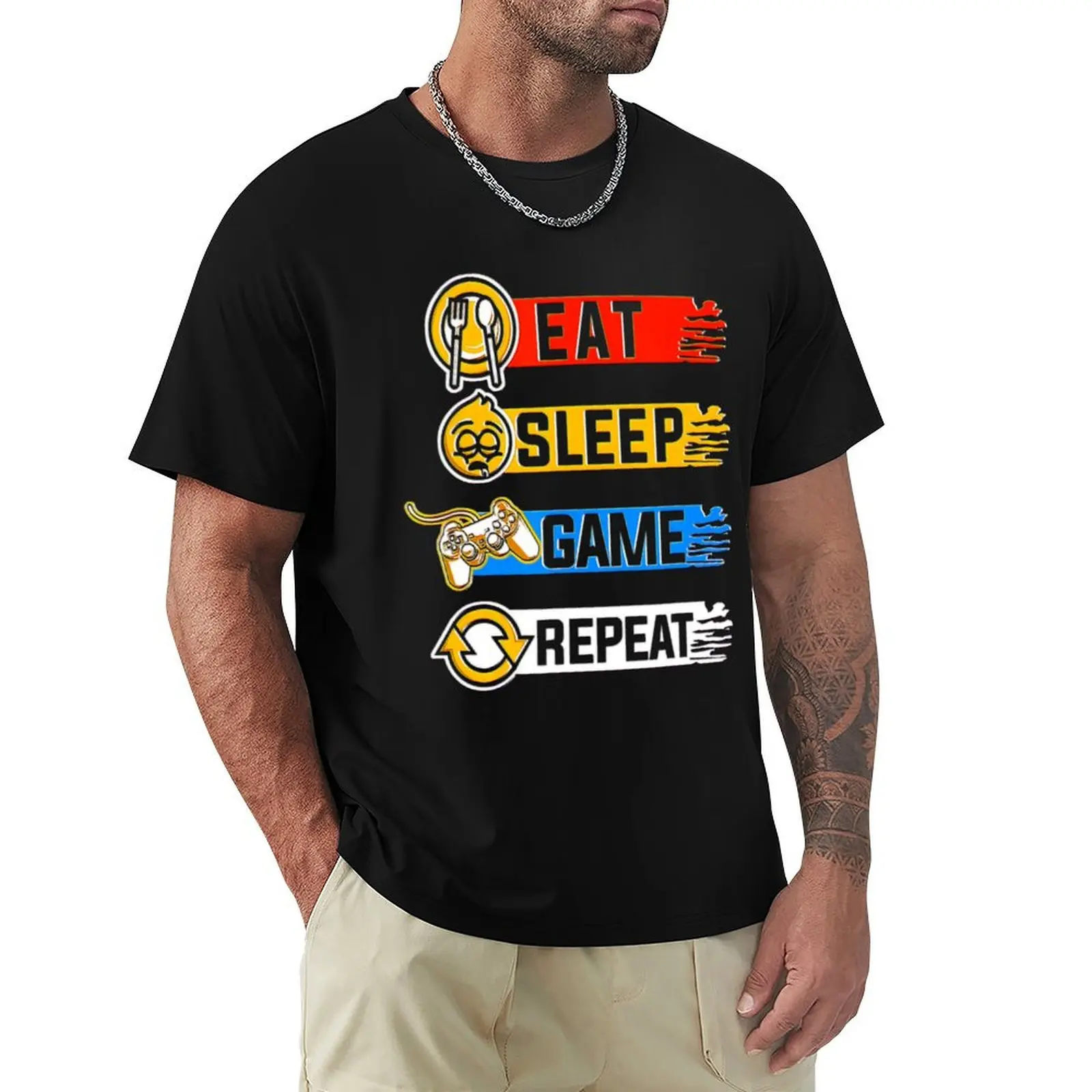 Eat Sleep Game Repeat Funny Video Games Graphic Gamer Gift T-shirt graphics cute tops t shirts for men