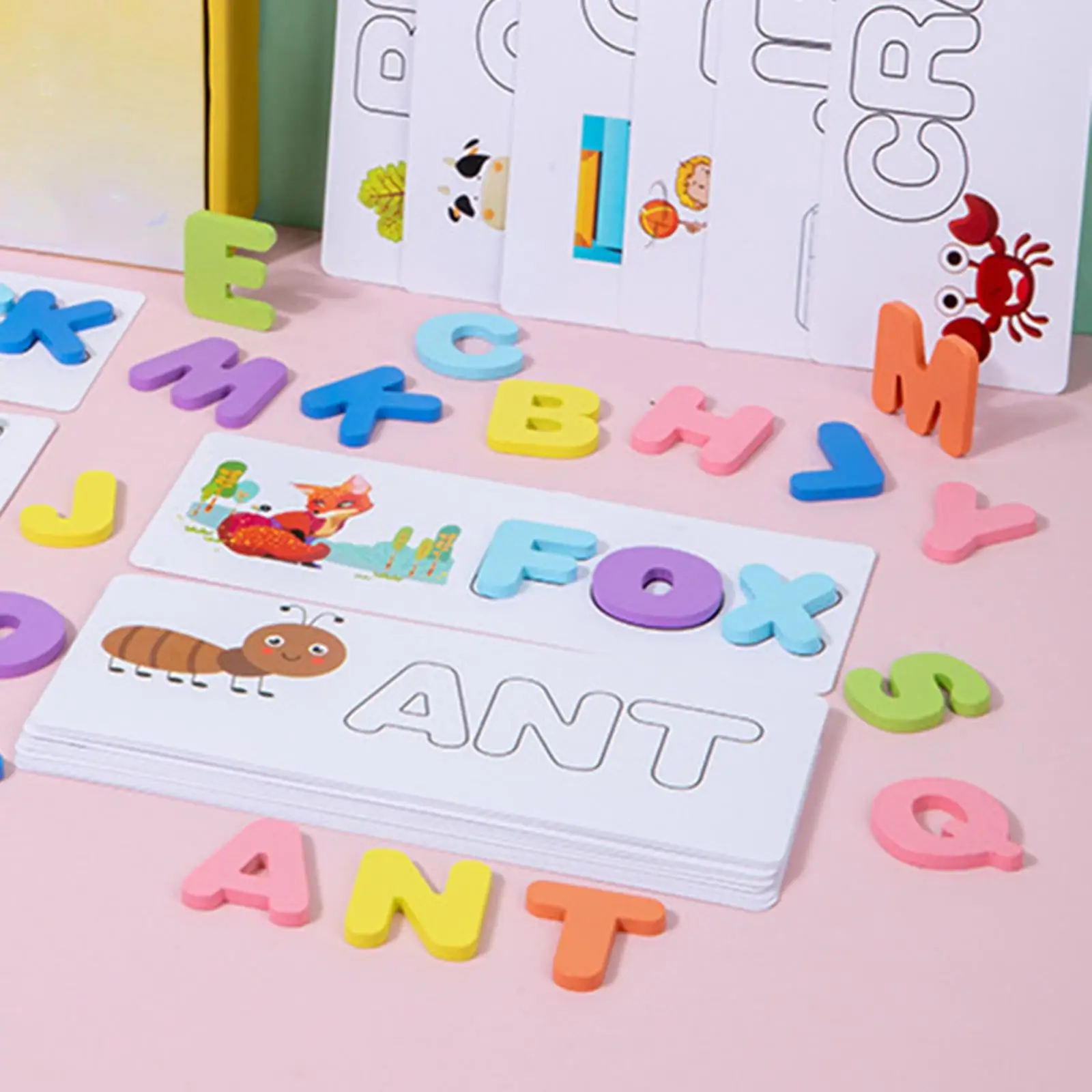 Wooden Alphabet Block Wooden Spelling Game for Group Game Classroom Activity