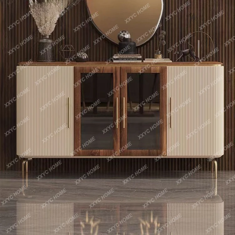 TT Light luxury medium and ancient style four-door dining side cabinet modern locker living room wall cabinet