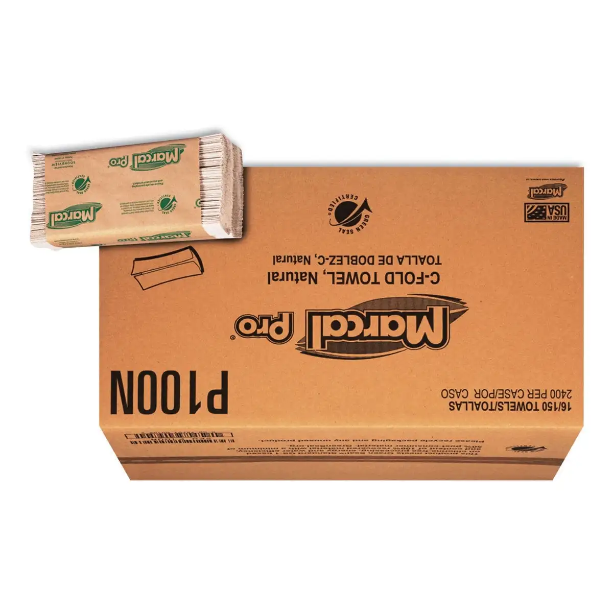 Towels, 1-Ply, 10.125" X 12.875 ", 150/Pack, 16 Packs/Ct