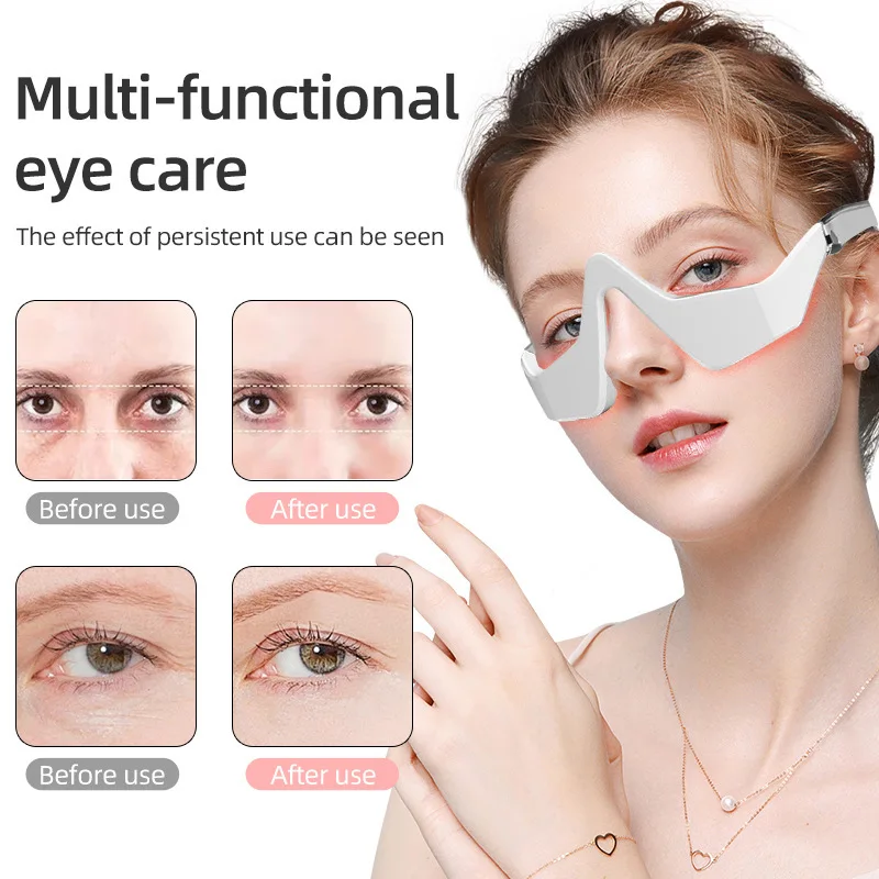 Eye Massager Red Light Theraphy Relieves Eye Fatigue Eyes Massage Glasses Eye Fatigue Relief Massager Beauty Remove Eye Wrinkle