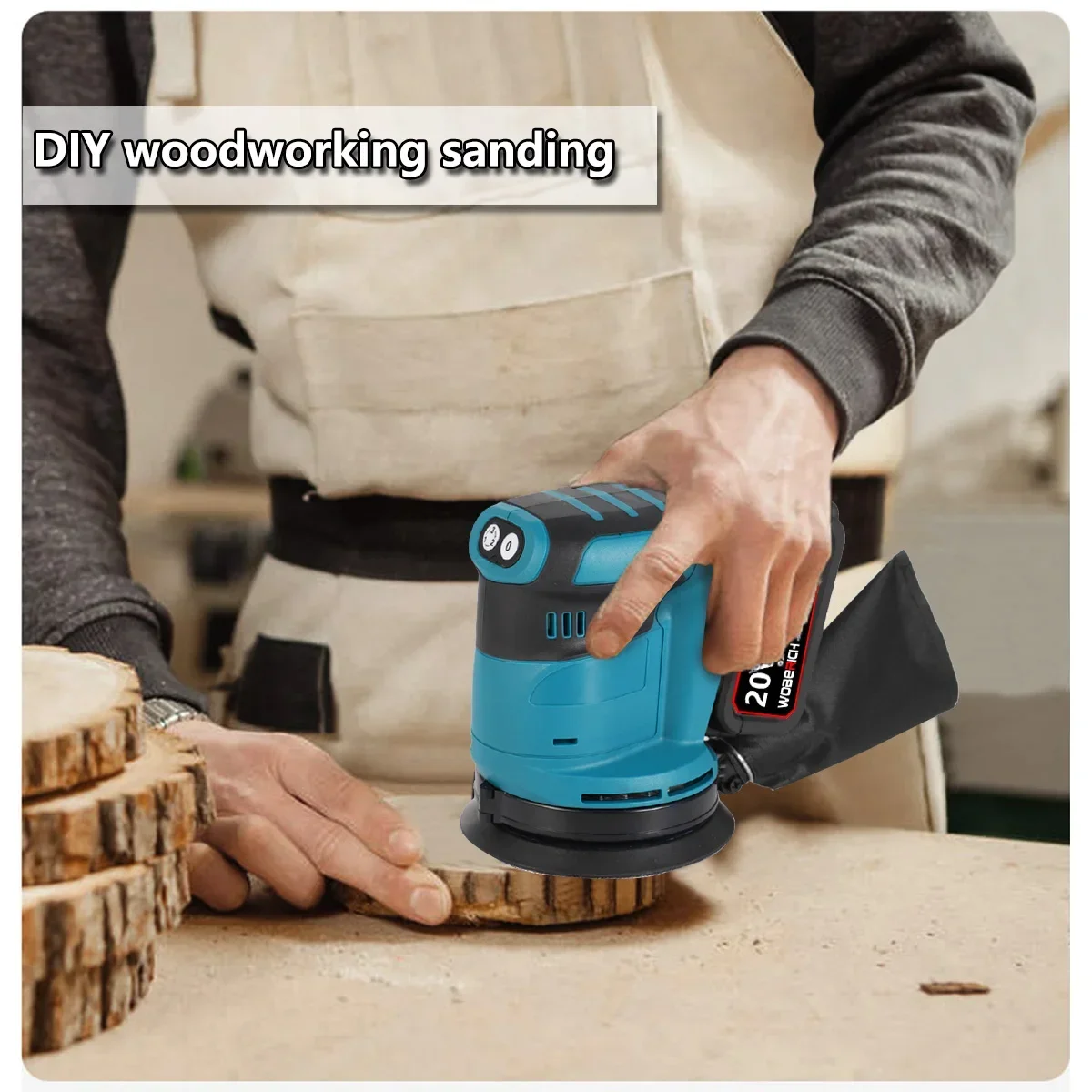 3 Speed 125mm Sandpaper Wood Grinder Polishing Machine Sander Random Orbit Electric Sander Power Tools For Makita 18V Battery