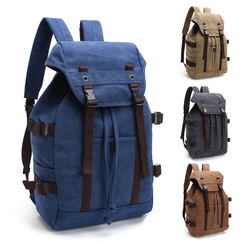 Men'S Fashion Backpack Canvas Executive Briefcase Office Casual Multifinonal Travel Laptop Business Sports Shoulder Rucksack