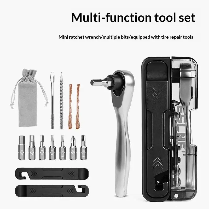 

1Set Bike Allen Key Spanner Single-Ended Torque Ratchet Wrench Spanner Screwdriver Set Bicycle Hand Repair Tools