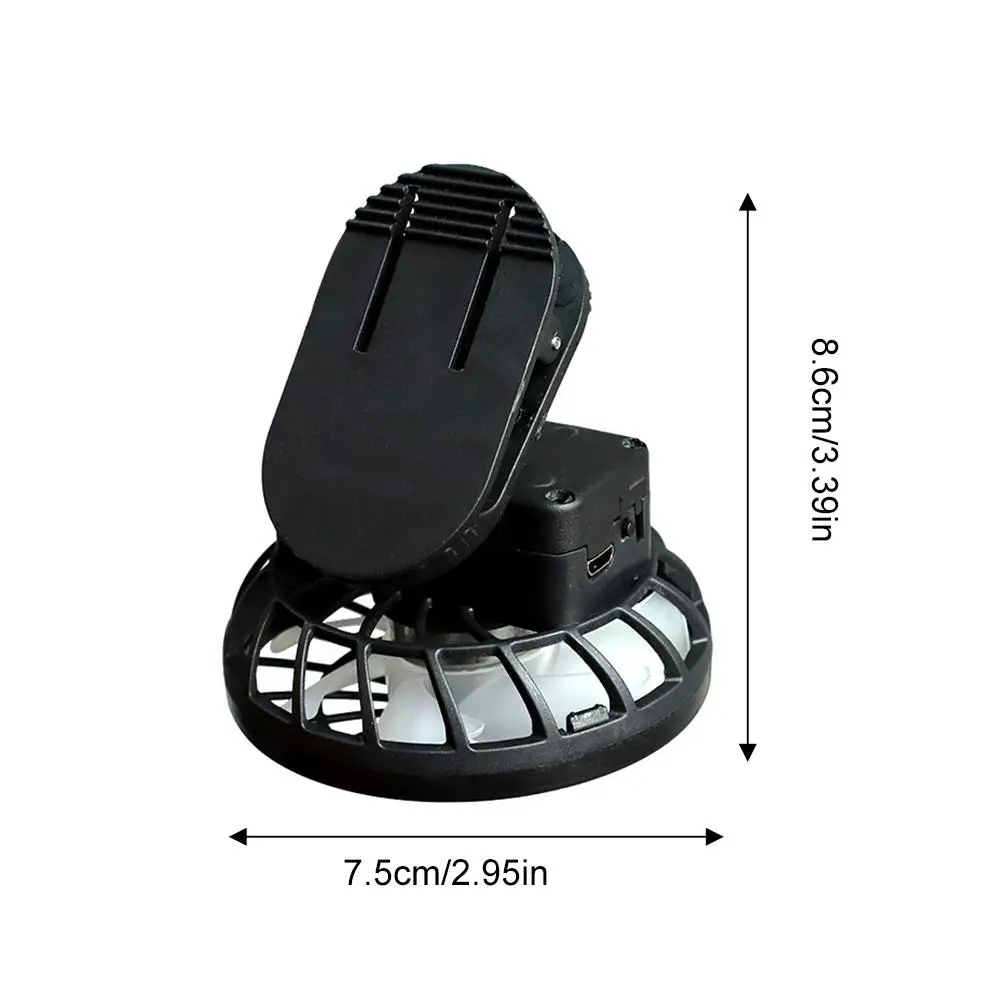 Summer Mini Solar Powered Hat Clip Fan for Outdoor Camping Hiking Wilderness Celling Fans Portable Mini Rechargeable Fan