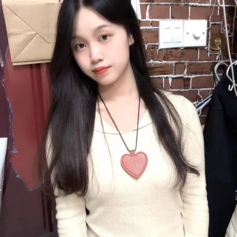 분실 방지 하트 자석 안경 가방 선글라스 보관 목걸이 PU 가죽 끈 안경 클립 정리함