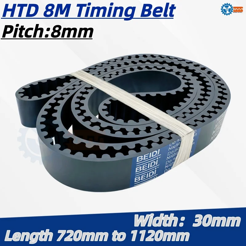 HTD 8M Closed Loop Timing Belt 30mm Width 720 728 736 744 752 760 768 776 784 792 800 808 816 1048 1064 1088 1096~1120mm