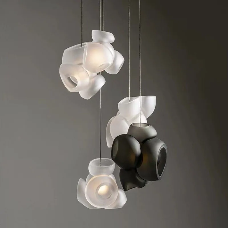 Nordic postmodern glass chandelier restaurant living room simple and personalized homestay club dining table hotel glass light