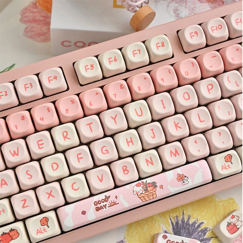 Leuke hond sleutelkappen MOA 140 toetsen PBT aangepaste Keycaps set voor MX Switch mechanisch toetsenbord