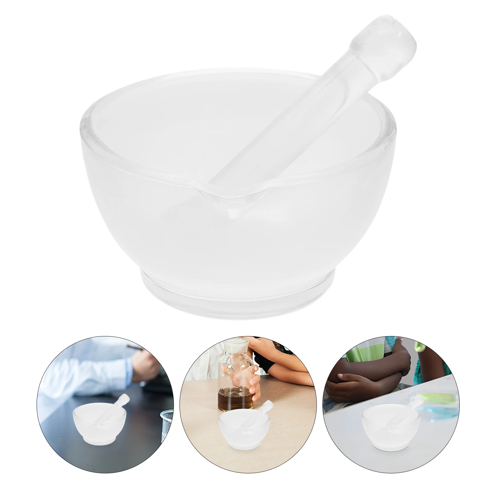 1 Set Multipurpose Glass and Pestle Grinding Bowl for Crushing Medicines Spices and Garlic Glass Crusher Medicines