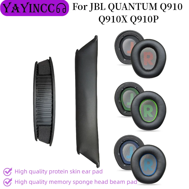 

YAYINCC Replacement Earpads Foam Ear Pads /Head beam cushion for JBL QUANTUM Q910 Q910X Q910P Headphones Earmuff Repair Parts