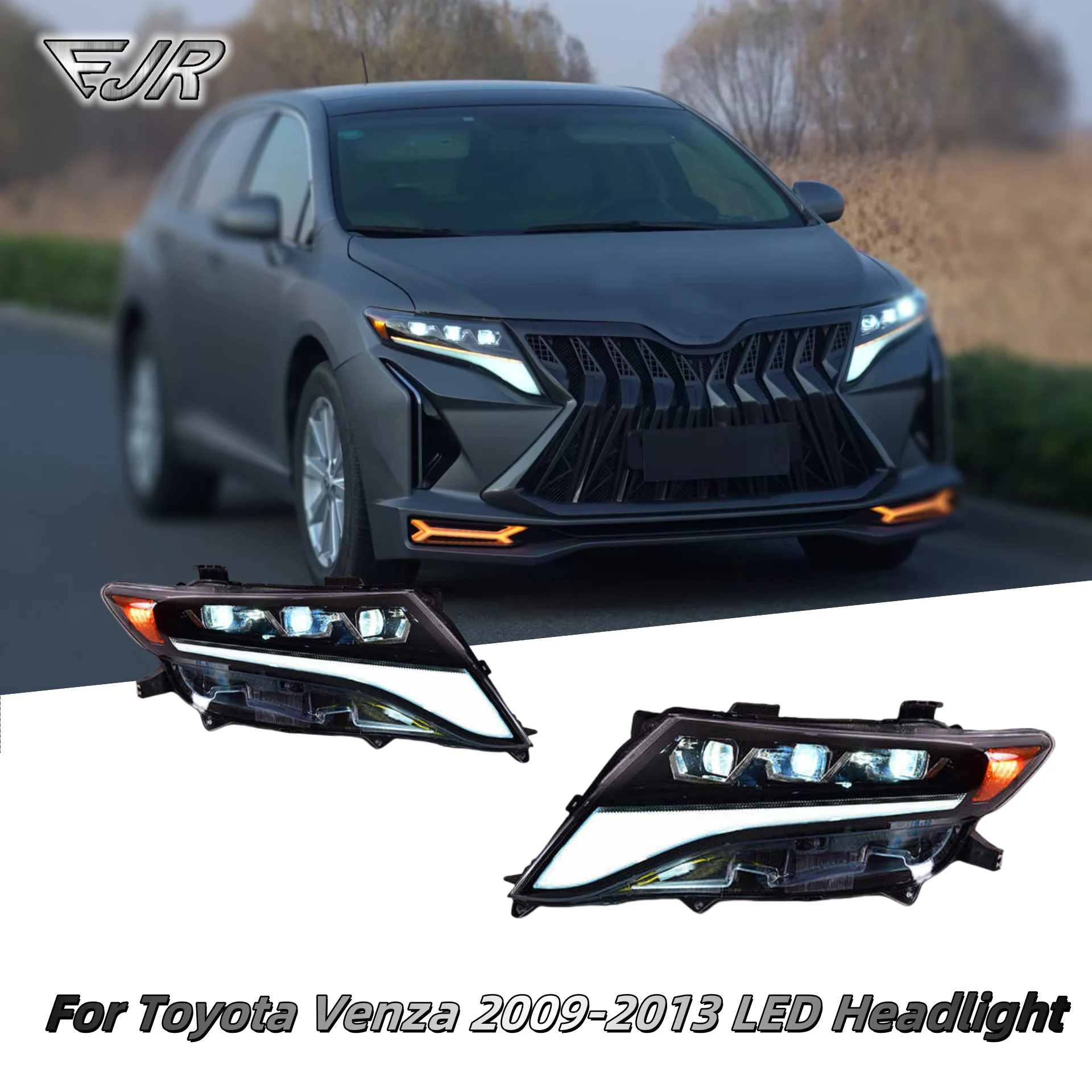 

Автомобильная фара для Toyota Venza 2009-2013 Assmblies, светодиодные автомобильные фары, поток DRL, указатель поворота, аксессуары для автомобильных ламп