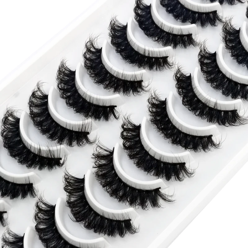 HBZGTLAD Russische Streifenwimpern, 10 Paar, 3D-Nerzwimpern, natürliche Wimpern, dramatische falsche Wimpern, Großhandel, Wimpernverlängerung – Detail 13