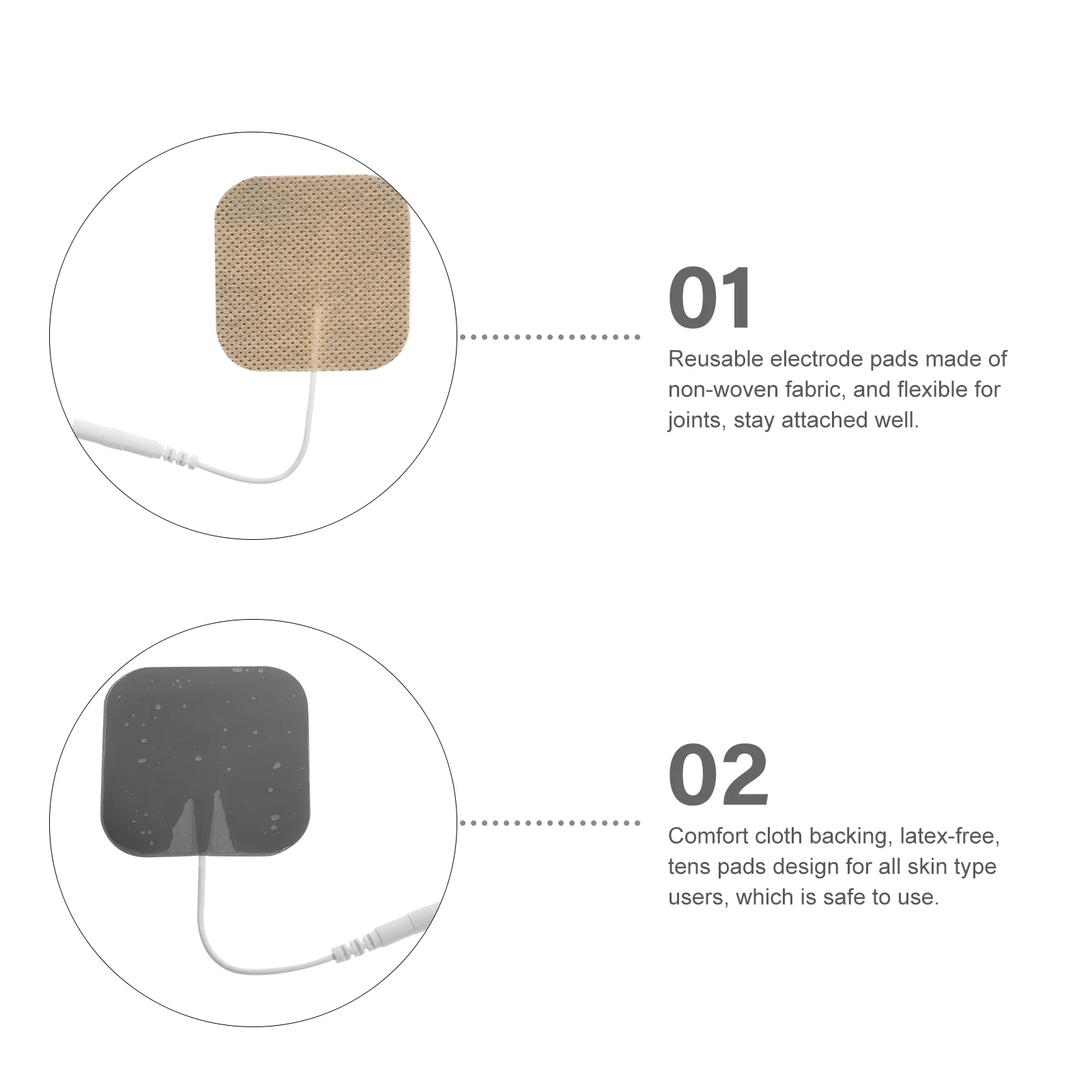 

8Pcs Electrical Muscle Stimulate Massage Pads Portable Non-Woven Fabric Patches Self-Adhesive Professional Relief Body Pads