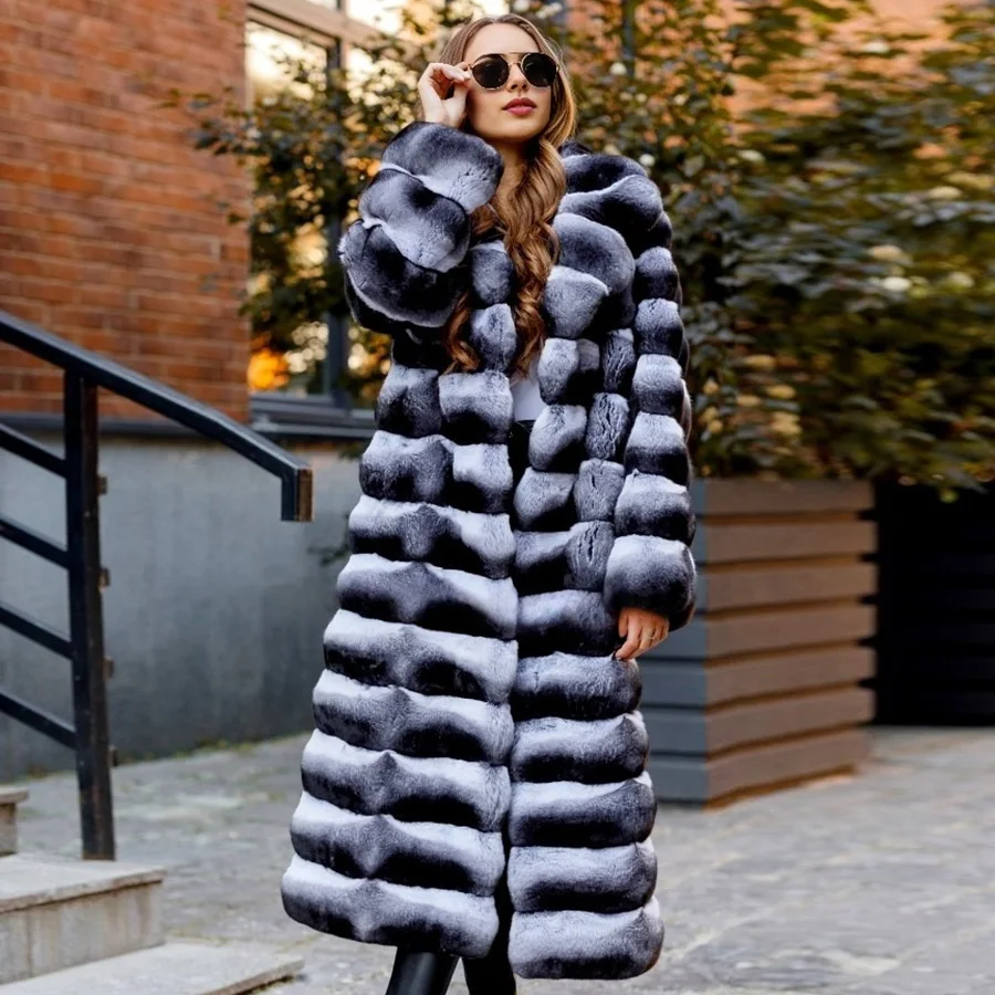 

Шуба из натурального меха с воротником костюма, цветные куртки шиншиллы, женская длинная шуба из натурального меха кролика рекс, бестселлер