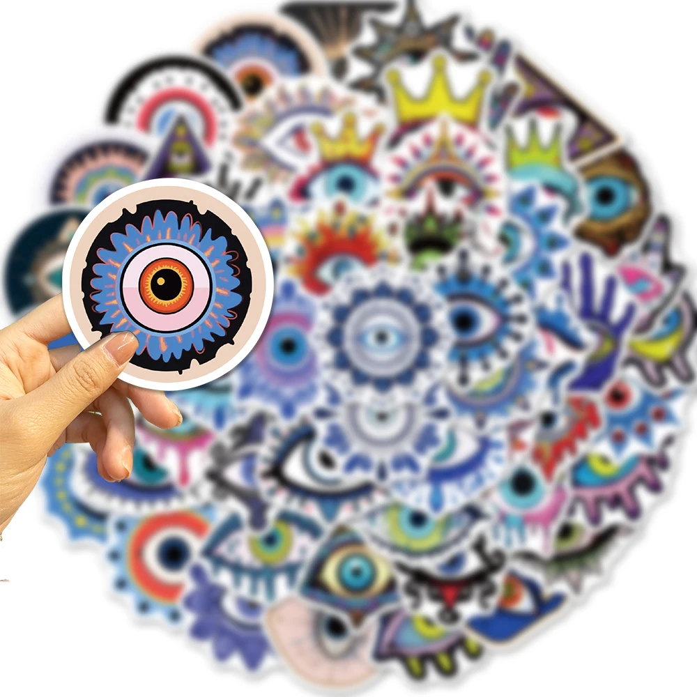 50pcs Evil Eye Graffiti Stickers Skateboard Guitar Laptop Motorcycle Luggage Bike Car Phone Cool Sticker Kid Toy