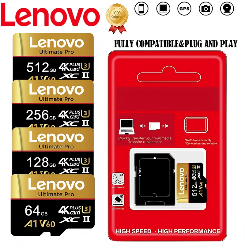 Quick Lenovo Micro TF SD 512GB SD Cards Memory Card TF Cards 256GB 128GB 64GB Durable for Nintendo Switch / Drone / Mac