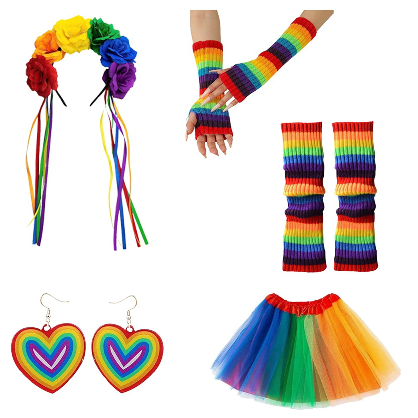 

Womens Mardi Gras Outfit Rainbow Circus Clown Costume Funny Birthday Carnival Party Costume Sweet Ball Halloween Party Clothes