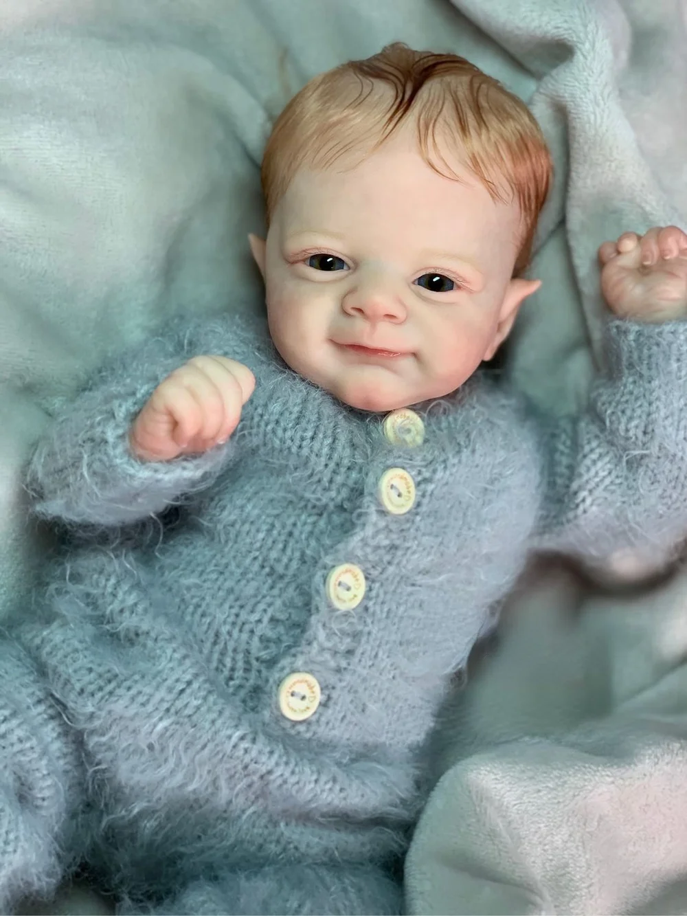 17inch Reborn Doll Kit Woodland Fairy Elf Flynn Soft Touch Unpainted Doll Parts with body and eyes Bebe Reborn Supply