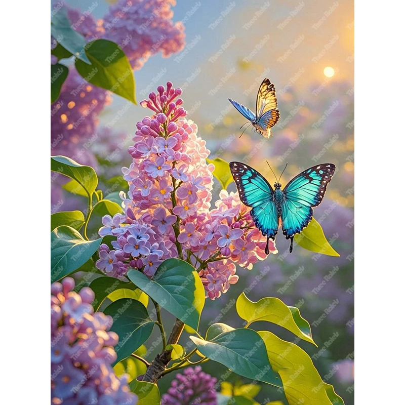 Three Ratels QHH247 Butterflies among the beautiful flowers Rural style wall stickers for home  decoration