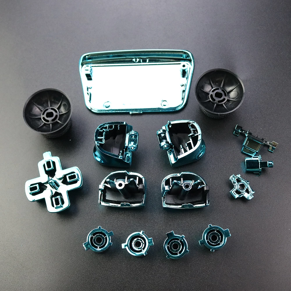 Yuxi 1Set Full Set Chroom Knoppen Voor Ps5 Handgreep Thumb Sticks Joystick Cap L1 R1 L2 R2 D-Pad Knop Voor Ps5 Control