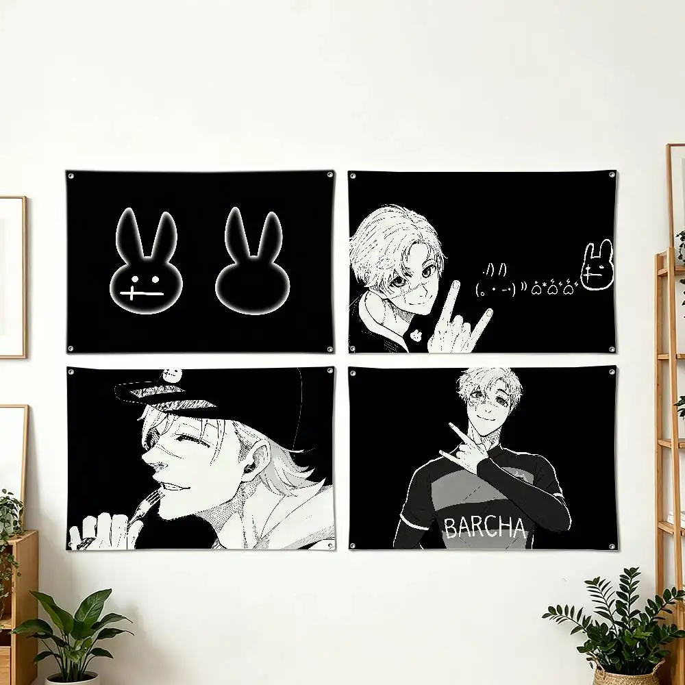 B-Blue Lock B-Bunny I-Iglesias Art Hanging Flag, Wall Banner for Bedroom Home Outdoor Decoration