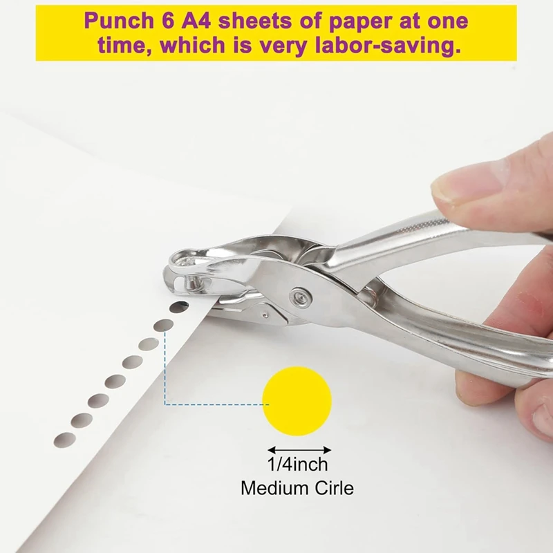 قطعتان من خرامة الورق الصغيرة ذات الفتحة الواحدة مقاس 1/4 بوصة مع دقة لكمة بسعة 8 أوراق
