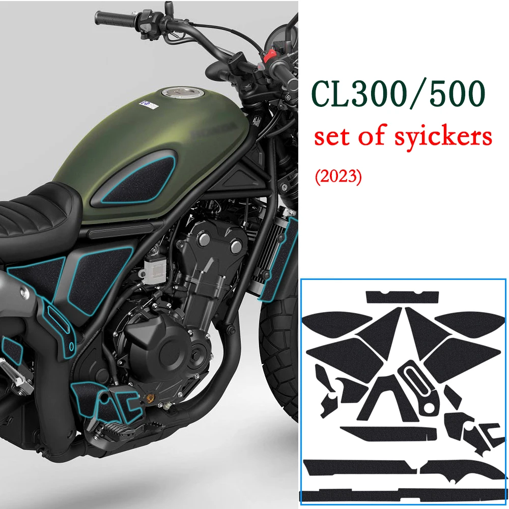 For Honda CL300、500 Accessories 2023 Motorcycle Stickers Fairing Protector Decals Fuel Tank Grips