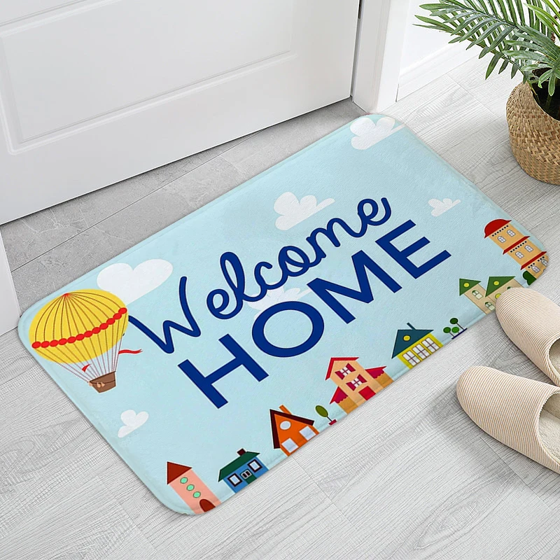 

Welcome Home Mat Anti Slip Carpet for Bedroom Hallway Kitchen Sleeping Room Rugs Absorbent Bathmat Doormat Entrance Door