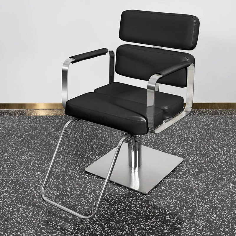 

Stainless Steel Simple Barber Chairs Stool Liftable Haircutting Stainless Steel Barber Chairs Silla Barbershop Furniture QF50BC